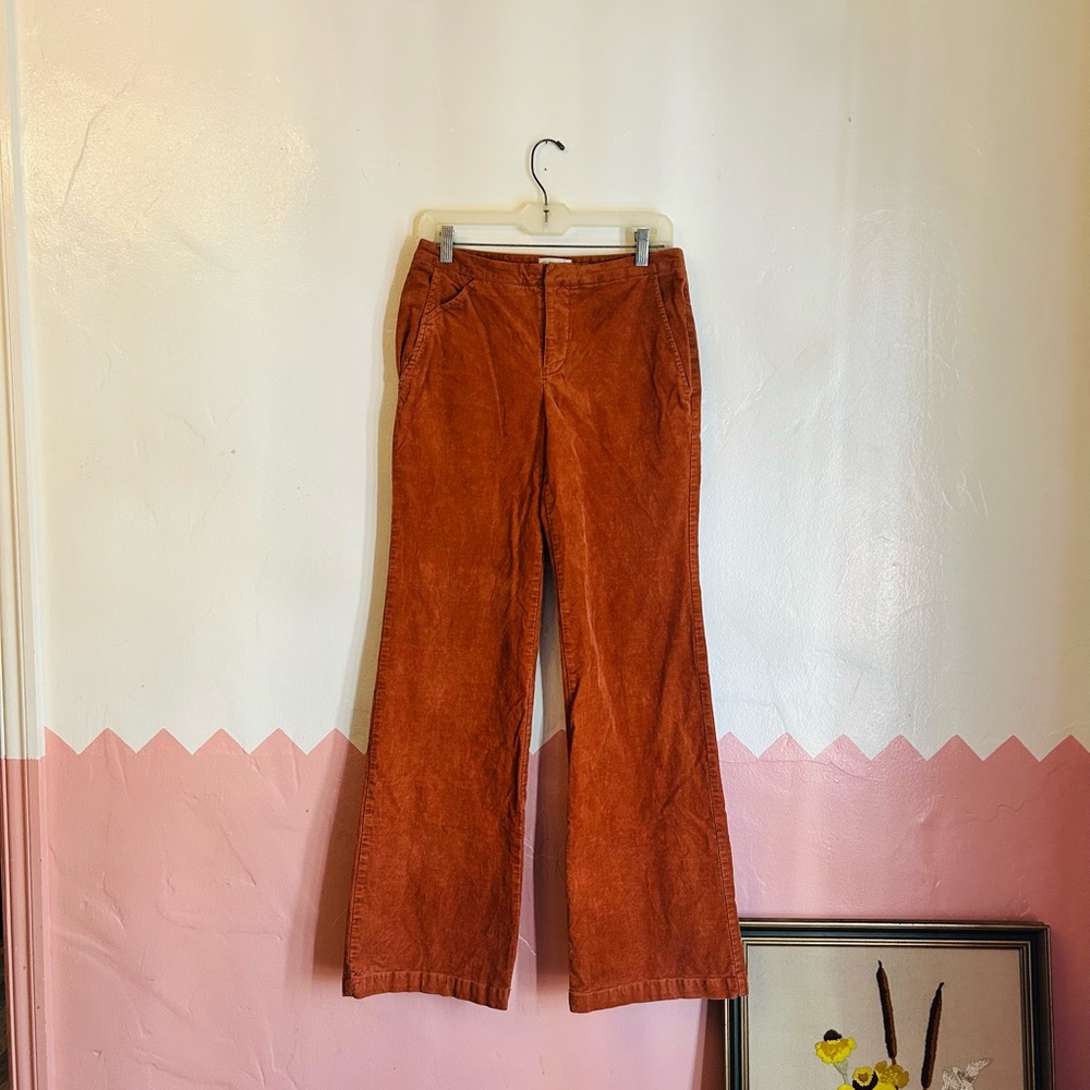 Anthropologie Maeve Wide-legged Cord Trousers Size 4